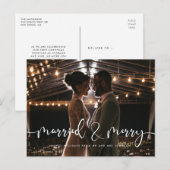 Carte Postale Marié et Joyeux Calligraphie moderne Noël (Devant / Derrière)