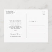 Carte Postale Marié et Joyeux mariage de Noël moderne (Dos)