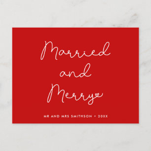Carte Postale Marié et joyeux Noël mignon