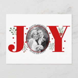 Carte Postale Marié et Joyeux rouge JOIE Noël photo