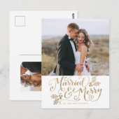 Carte Postale Marié & Joyeux Noël Papier photo Or (Devant / Derrière)