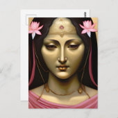 Carte Postale Marie Madeleine Or et Rose (Devant / Derrière)