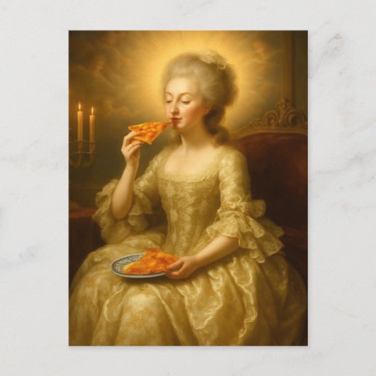 Carte Postale Marie mangeant de la pizza Art numérique (Devant)