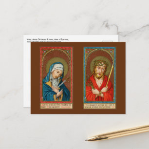Carte Postale Marie, Mater Dolorosa & Jésus, Ecce Homo