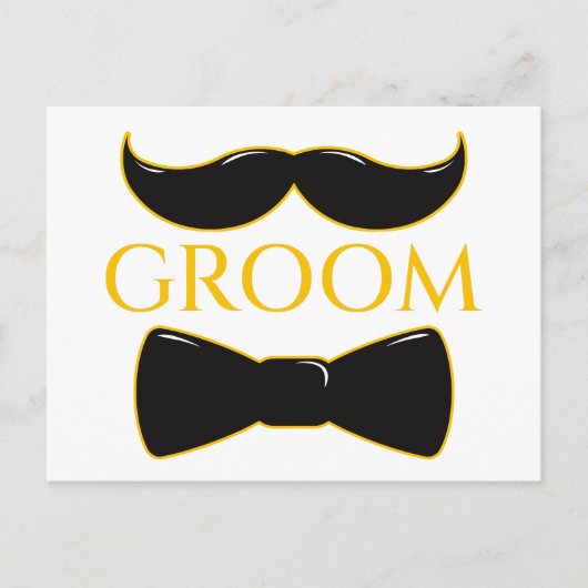 Carte Postale Marié Moustache Et Nœud Papillon (Devant)