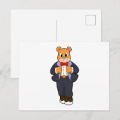 Carte Postale Marié Ours en Costume (Devant / Derrière)