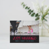 Carte Postale Marié Retro 80s néon lumières mariage (Debout devant)