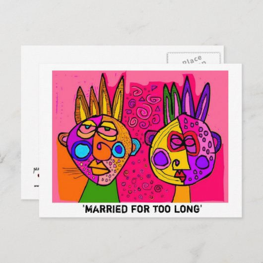 Carte Postale 'marié trop longtemps' (Devant / Derrière)