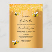 Carte Postale Mariée à abeille parties scintillant d'or invitati (Devant)