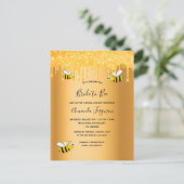 Carte Postale Mariée à abeille parties scintillant d'or invitati (Debout devant)