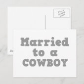 CARTE POSTALE MARIÉE À UN COW-BOY (Devant / Derrière)