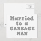 CARTE POSTALE MARIÉE À UN ÉBOUEUR (Devant / Derrière)