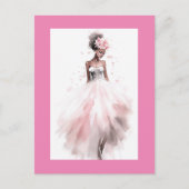 Carte Postale Mariée afro-américaine romantique (Devant)