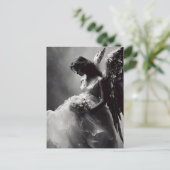 Carte Postale Mariée ange noir et blanc (Debout devant)