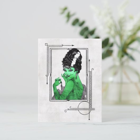 Carte postale Mariée Art déco (Debout devant)