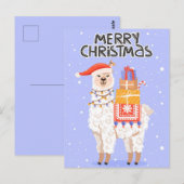 Carte Postale Mariée Christmas Llama (Devant / Derrière)