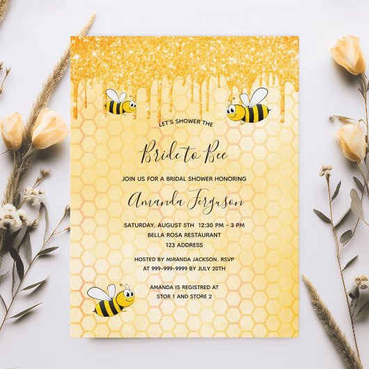 Carte Postale Mariée d'abeilles pour être l'invitation de la dou