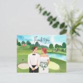 Carte Postale Mariée de golf et mariage de golf de Groom (Debout devant)