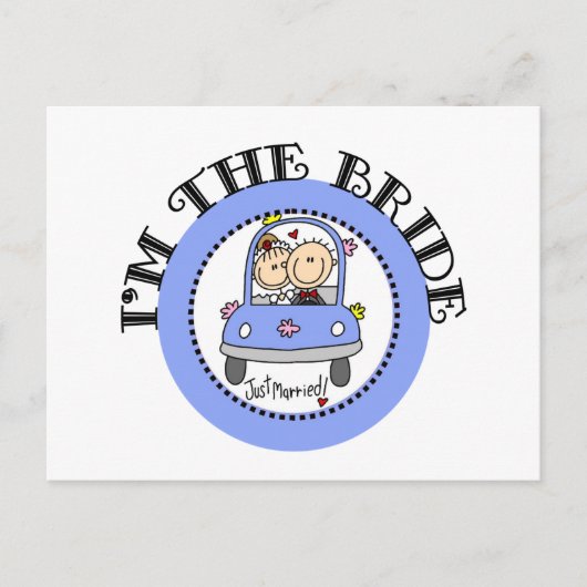 Carte Postale Mariée de voiture mariage (Devant)