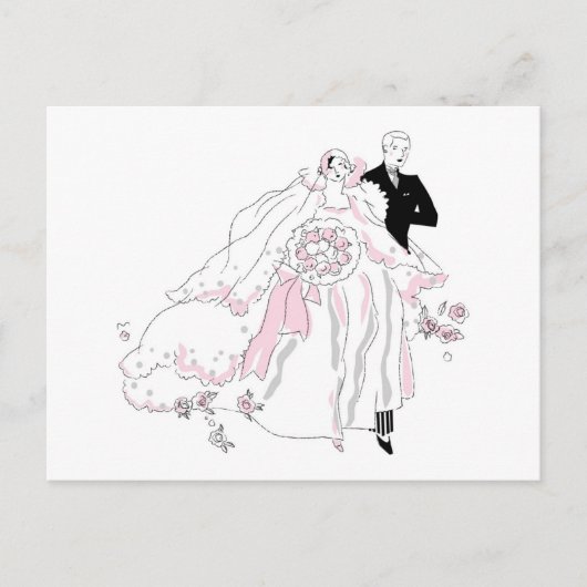 Carte Postale Mariée et fille des années 1920 (Devant)