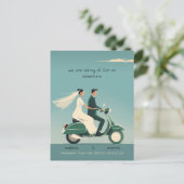 Carte Postale Mariée et fille sur moto (Debout devant)