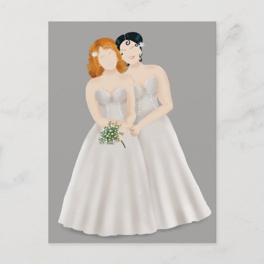 Carte Postale Mariée et mariée (Devant)