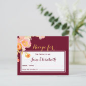 Carte Postale Mariée florale de pêche de Bourgogne pour être la  (Debout devant)