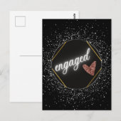 Carte Postale Mariée Glam Noir et Argent (Devant / Derrière)