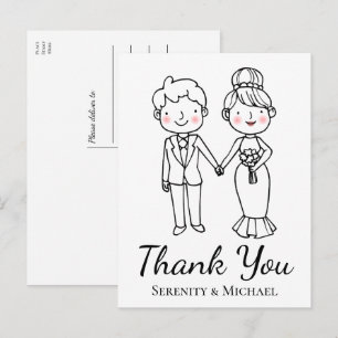 Carte Postale Mariée Mari Nouvellement Mariés Remerciements Mari