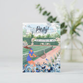 Carte Postale Mariée sur le thème du tennis célibataire à la cou (Debout devant)