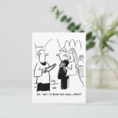 Carte Postale Mariée veut vérifier le petit dessin imprimé (Debout devant)