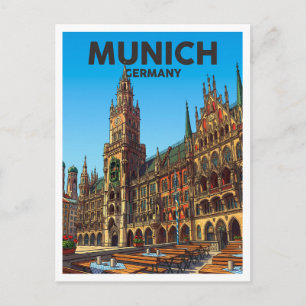 Carte Postale Marienplatz et Nouvel Hôtel de Ville Munich Allema