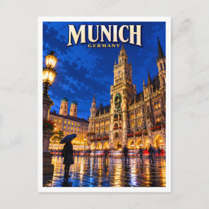 Carte Postale Marienplatz et Nouvel Hôtel de Ville Munich Allema