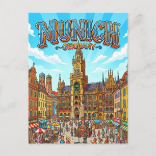 Carte Postale Marienplatz Munich Allemagne