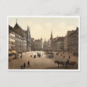 Carte Postale Marienplatz, Munich, Bavière, Allemagne magnifique