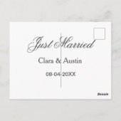 Carte Postale Mariés add nom du couple date année simulation de  (Dos)