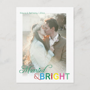 Carte Postale Mariés & Couleurs Vives Photo de Noël des Fêtes