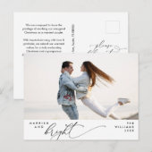 Carte Postale Mariés et radieux, Photo de vacances moderne avec  (Devant / Derrière)