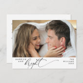 Carte Postale Mariés et radieux, Photo de vacances moderne avec (Devant / Derrière)