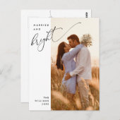 Carte Postale Mariés et radieux, Photo de vacances moderne avec (Devant / Derrière)