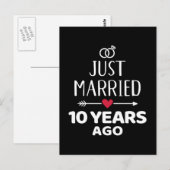 Carte Postale Mariés il y a 10 ans 10e anniversaire de mariage (Devant / Derrière)