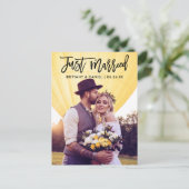 Carte Postale Mariés Modern Brush Script Photo Mariage (Debout devant)