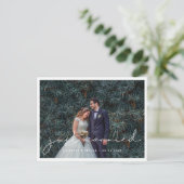 Carte Postale Mariés tout juste Écriture manuscrite photo de mar (Debout devant)