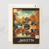 Carte Postale Marietta, Géorgie | VINTAGE (Devant / Derrière)