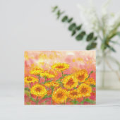 Carte Postale Marigold Automne Fleur Aquarelle Jardin (Debout devant)