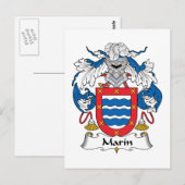 Carte Postale Marin Family Crest (Devant / Derrière)