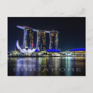 Carte Postale Marina Bay, Singapour la nuit