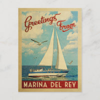 Marina del Rey Vintage voyage de bateau à voile Ca