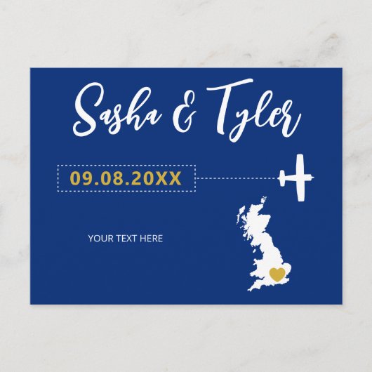 Carte Postale Marine Angleterre Écosse Mariage Enregistrer la da (Devant)