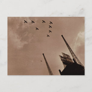 Carte Postale Marine Avions Survolent Park Central Hôtel 2ÈME GU